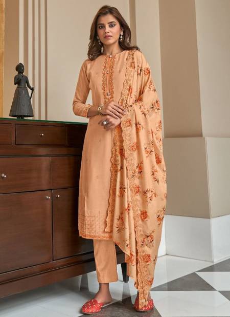 Peach Colour BELA ESHIKA Latest New Designer Fancy Festive Wear Cotton Silk Salwar Suit Collection 1937